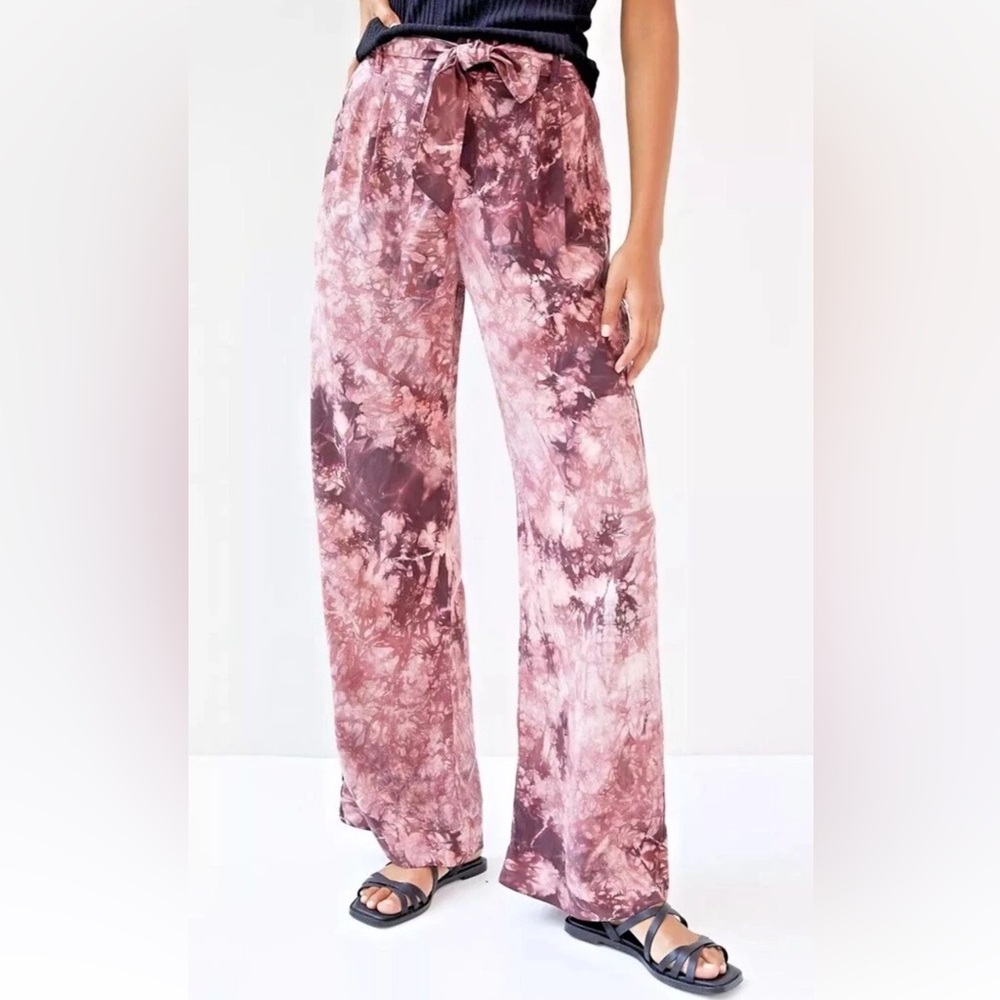 Anthropologie Cloth & Stone Venice Tie Dye Wide Leg Pants - Picture 2 of 13
